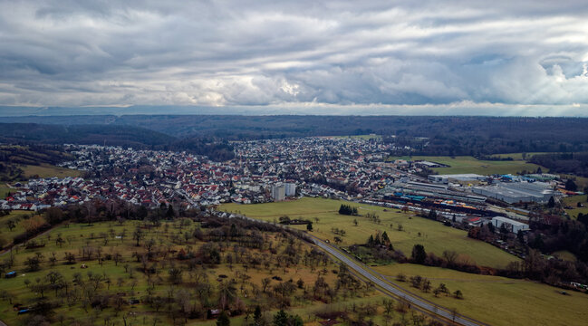 Das wundervolle Dorf Dettenhausen als Luftaufnahme