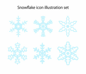 Fototapeta premium 雪の結晶のアイコンイラストセット