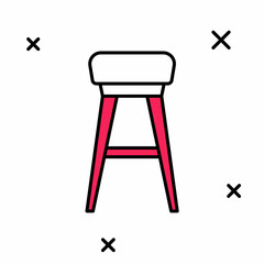 Filled outline Chair icon isolated on white background. Vector