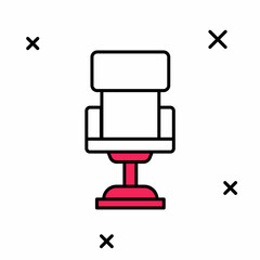 Filled outline Office chair icon isolated on white background. Vector