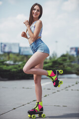 Girl on roller skates