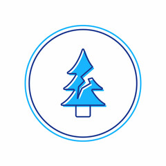 Obraz premium Filled outline Tree icon isolated on white background. Forest symbol. Vector