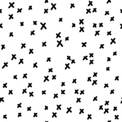 Obraz na płótnie Canvas Black and white memphis vector seamless pattern