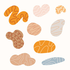 Abstract shapes. Set of modern graphic elements. Colorful shape. Design for background, template, banner, etc. Vector illustration.