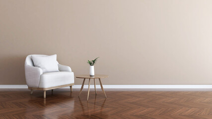 Room interior with Wall Background. 3D rendering ,3D illustration	
