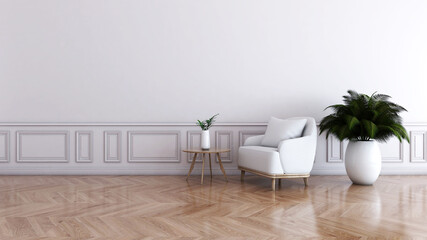 Room interior with Wall Background. 3D rendering ,3D illustration	
