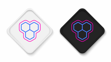 Line Honeycomb icon isolated on white background. Honey cells symbol. Sweet natural food. Colorful outline concept. Vector