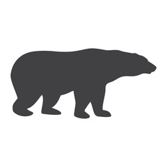 Silhouette of a polar bear, icon. Vector illustration.