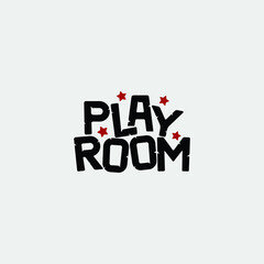 Play Room text or logotype with custom font