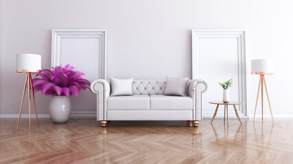 Room interior with Wall Background. 3D rendering ,3D illustration