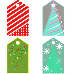 set of christmas tags