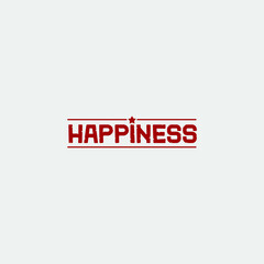 Happiness text or logotype with custom font