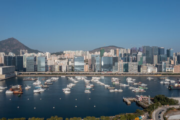 Kwun Tong Typhoon Shelter, the Kwun Tong Bypass and commercial building 11 Dec 2021