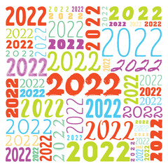 2022 number celebration design template, Happy new year concept background