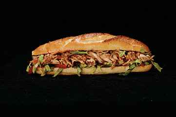 turkish meat doner sandwich and pickles