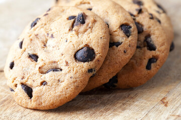 flour and cocoa cookies close-up, desserts and other sweet food
