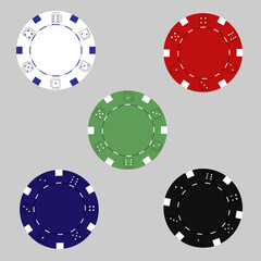 poker chips on a gray background