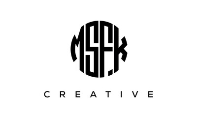 Letters MSFK creative circle logo design vector, 4 letters logo