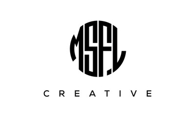 Letters MSFL creative circle logo design vector, 4 letters logo