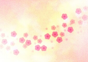 梅の花柄が描かれた和紙背景