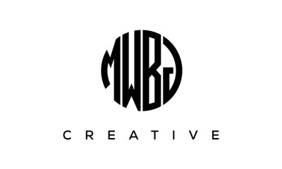 Letters MWBJ creative circle logo design vector, 4 letters logo