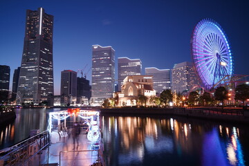 横浜みなとみらいの夜景　クリスマス