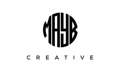 Letters MAYB creative circle logo design vector, 4 letters logo