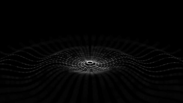 3D digital circular dynamic wave. Technology wave. Seamless flow digital structure. Cyber technology background. 3D rendering.	

