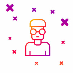 Color line Nerd geek icon isolated on white background. Gradient random dynamic shapes. Vector