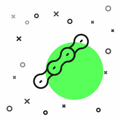 Black line Bicycle chain icon isolated on white background. Bike chain sprocket transmission. Vector