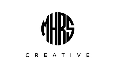 Letters MHRS creative circle logo design vector, 4 letters logo