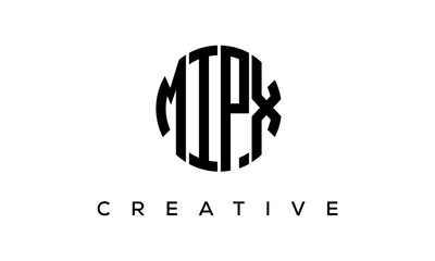 Letters MIPX creative circle logo design vector, 4 letters logo