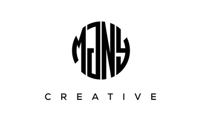 Letters MJNY creative circle logo design vector, 4 letters logo