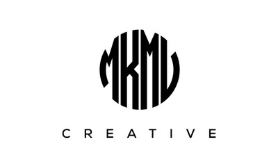 Letters MKMV creative circle logo design vector, 4 letters logo