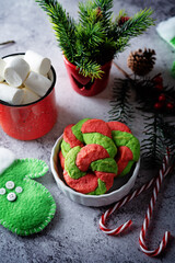 Christmas bright cookies on the background