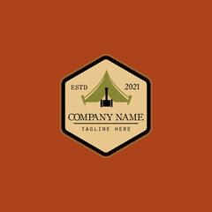 tent vintage company illustration logo design