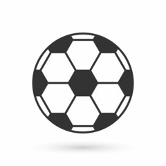 Grey Soccer football ball icon isolated on white background. Sport equipment. Vector