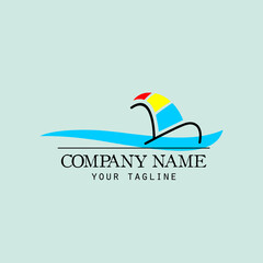 boat simple line art illustration logo design. boat rent. water taxi