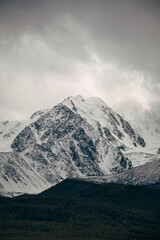 Fototapeta na wymiar Snow-capped peaks of the mountain range