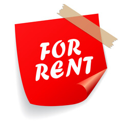 For rent vector notice paper
