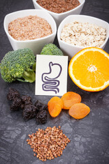 Best products and ingredients for gastric problems. Source vitamins and dietary fiber