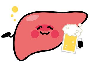 肝臓　キャラクター　泥酔