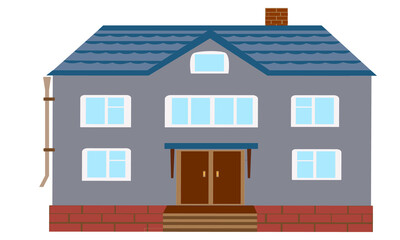Drawn beautiful house. Vector illustration isolated on white background. - 474503315