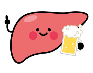 肝臓　キャラクター　飲酒