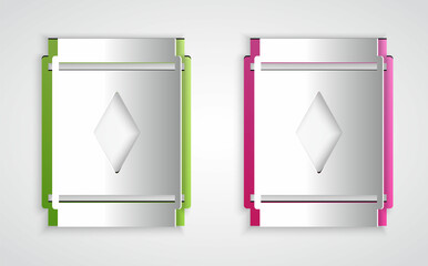 Paper cut Magic carpet icon isolated on grey background. Paper art style. Vector