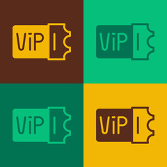 Pop art Train ticket icon isolated on color background. Travel by railway. Vector