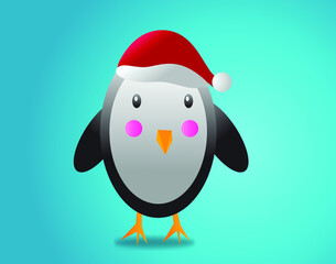 Penguin 3d christimas illustration art
