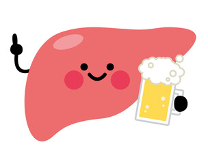 肝臓　キャラクター　飲酒