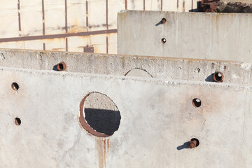 Abstract industrial architecture. Grungy concrete walls