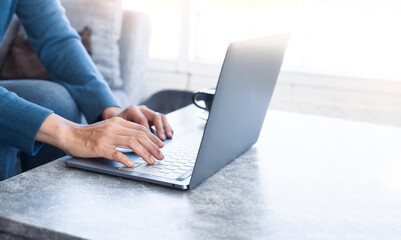 work using computer hand typing laptop keyboard contact us.student study learning education online.adult professional people chatting search at office.concept for technology device business